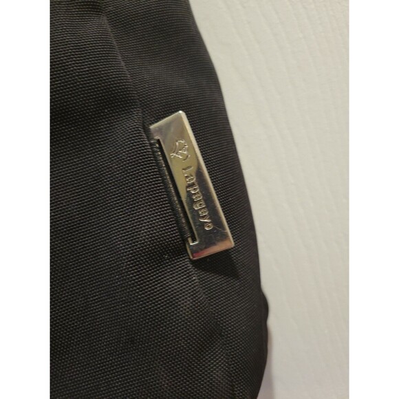 Lapagayo Hobo Shoulder Bag Tall Rectangle Purse Black Faille Fabric Very Large - Picture 5 of 15